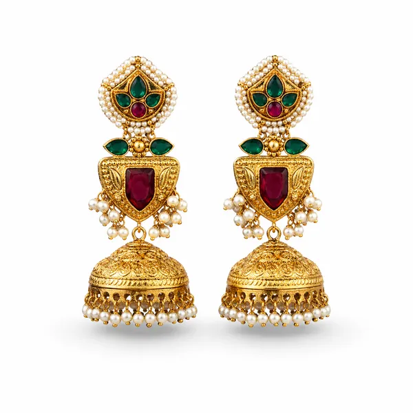 Red_&_Green_Brass_&_Copper_Earrings_For_Women