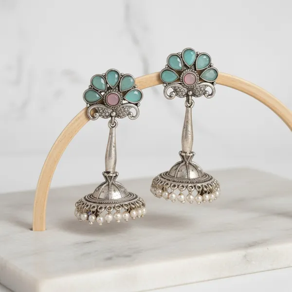 Turquoise_Brass_&_Copper_Earrings_For_Women