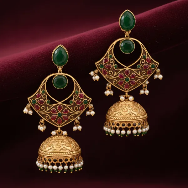 Green_&_Ruby_Brass_&_Copper_Earrings_For_Women