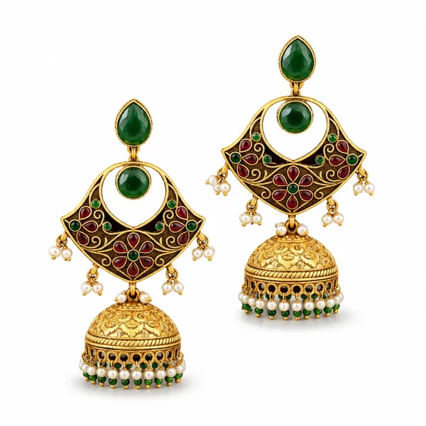 Green_&_Ruby_Brass_&_Copper_Earrings_For_Women