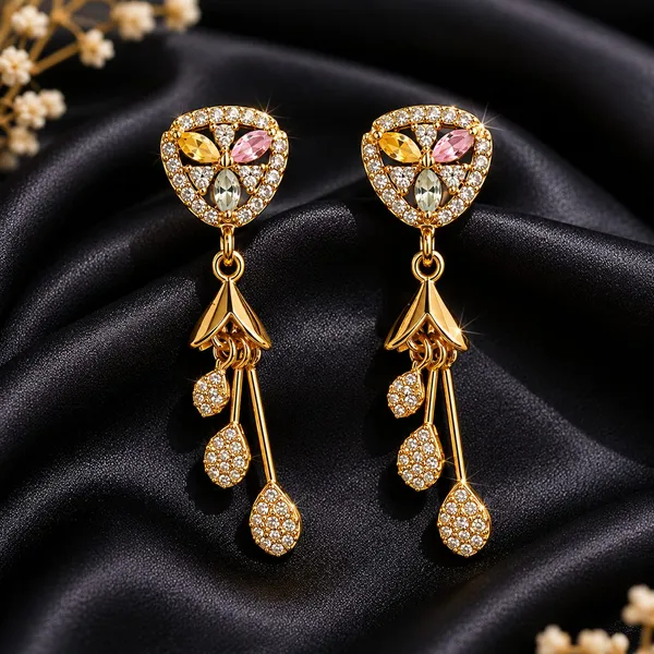CZ_Sunburst_&_Crystal_Teardrop_Drop_Earrings
