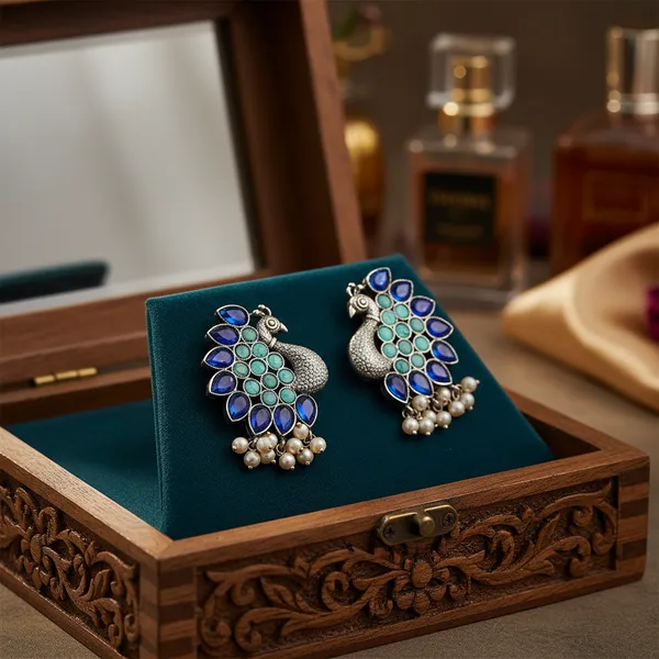 Blue_&_Turquoise_Brass_&_Copper_Earrings_For_Women