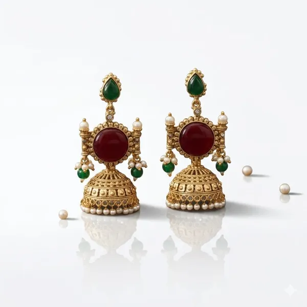 Red_&_Green_Brass_&_Copper_Earrings_For_Women