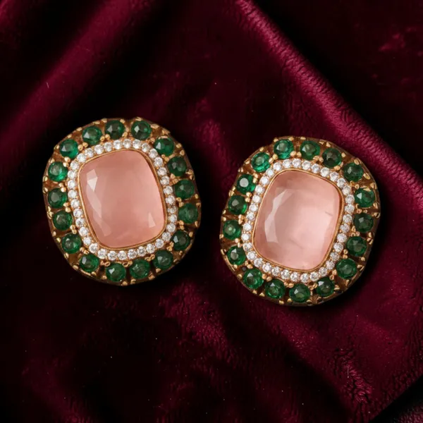 Pink_&_Turquoise_Brass_&_Copper_Earrings_For_Women