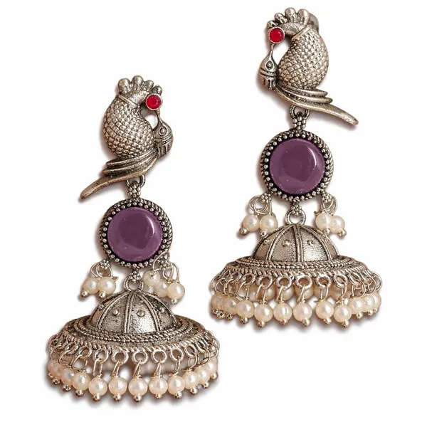 Purple_Brass_&_Copper_Jhumka_Earrings_For_Women