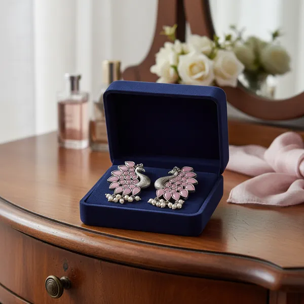 Pink_Brass_&_Copper_Earrings_For_Women