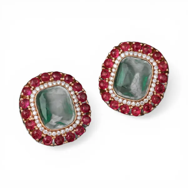 Green_&_Red_Brass_&_Copper_Earrings_For_Women