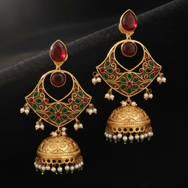 Red_&_Green_Brass_&_Copper_Earrings_For_Women