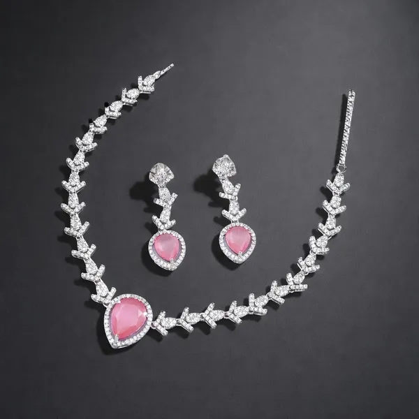 Pink_Brass_&_Copper_Necklace_Set_For_Women