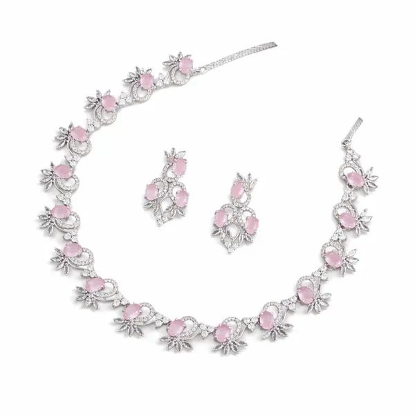 Pink_Brass_&_Copper_Necklace_Set_For_Women