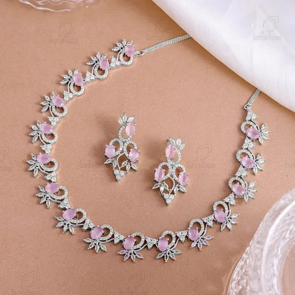 Pink_Brass_&_Copper_Necklace_Set_For_Women