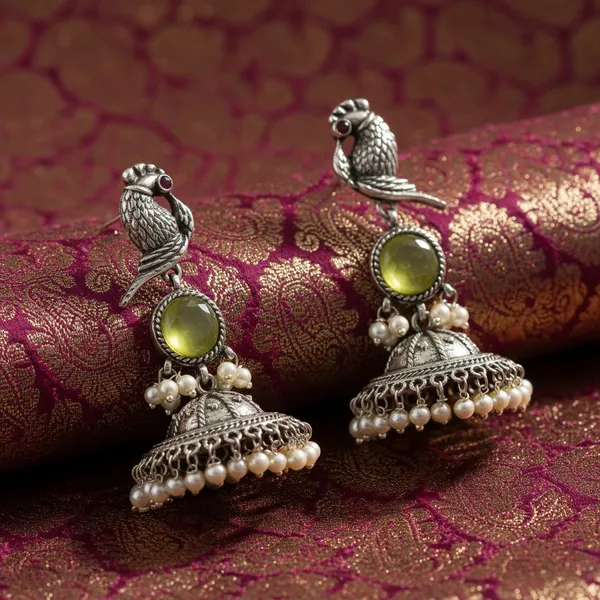 Light_Green_Brass_&_Copper_Earrings_For_Women