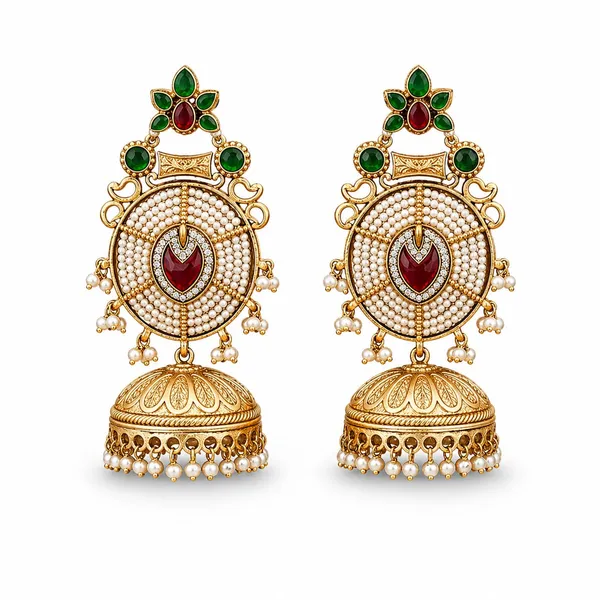 Ruby_&_Green_Brass_&_Copper_Earrings_For_Women