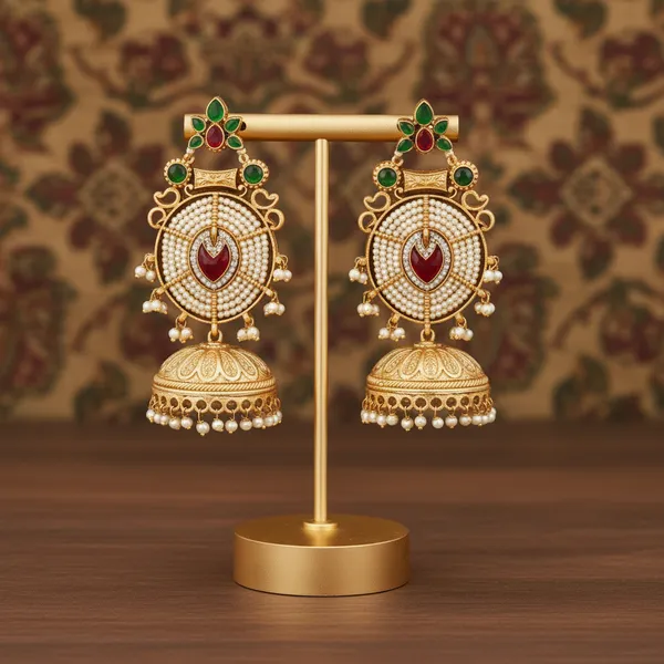 Ruby_&_Green_Brass_&_Copper_Earrings_For_Women