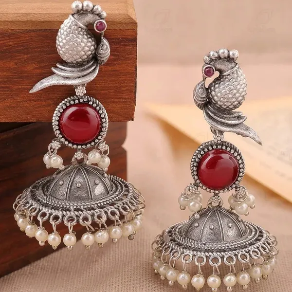Red_Brass_&_Copper_Jhumka_Earrings_For_Women