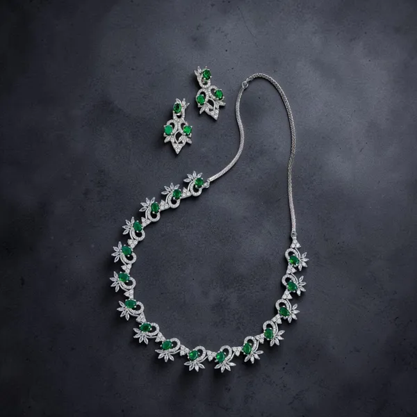 Green_Brass_&_Copper_Necklace_Set_For_Women