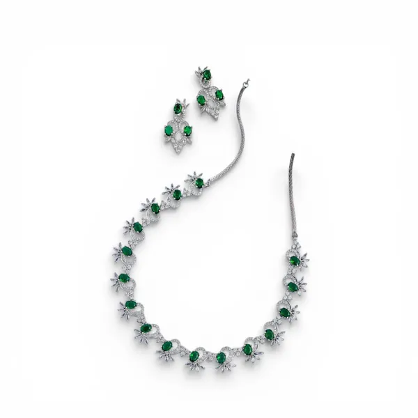 Green_Brass_&_Copper_Necklace_Set_For_Women