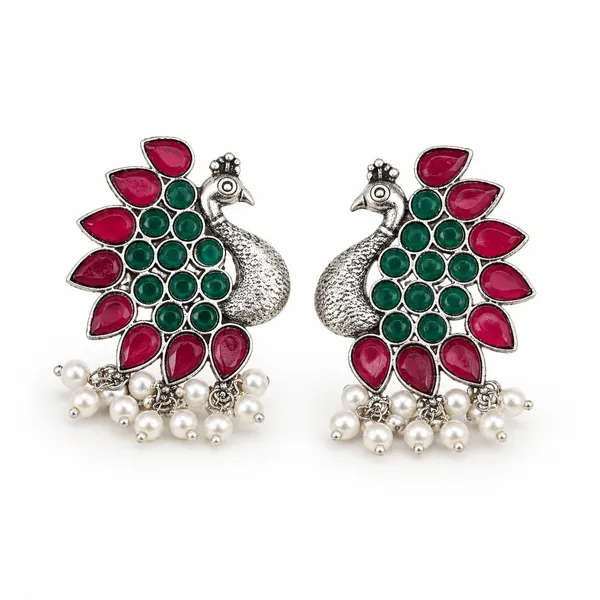 Red_&_Green_Brass_&_Copper_Earrings_For_Women
