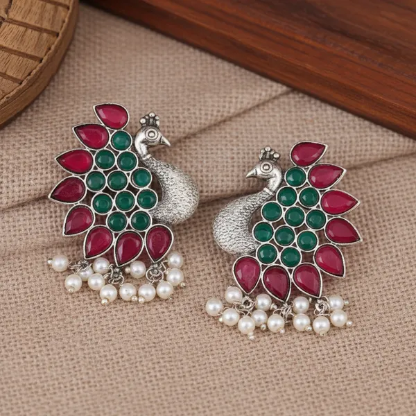 Red_&_Green_Brass_&_Copper_Earrings_For_Women