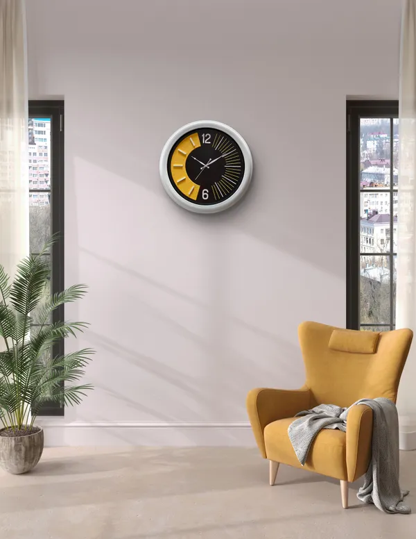 Black_Handmade_Wooden_Wall_Clock_With_Dome_Glass