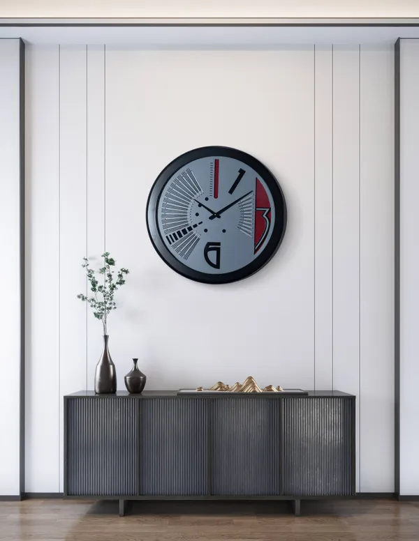 Grey_Handmade_Wooden_Wall_Clock_With_Flat_Glass
