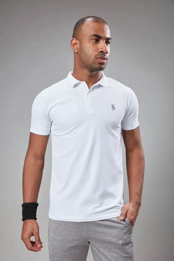 White_Solid_Slim_Fit_Polo_T-Shirt_For_Men