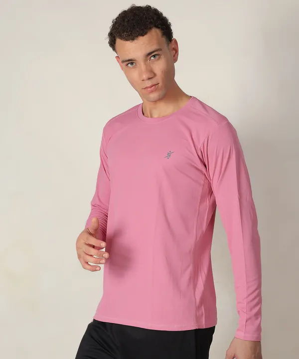 Pink_Solid_Slim_Fit_Crew_Neck_T-Shirt_For_Men