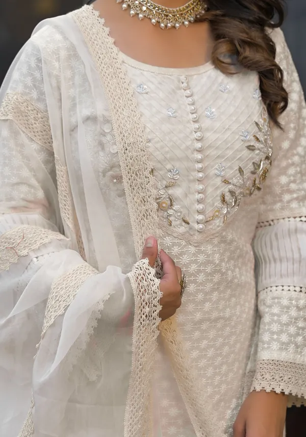 Off_White_Cotton_Premium_And_Elegant_Kurta_Sets_For_Women