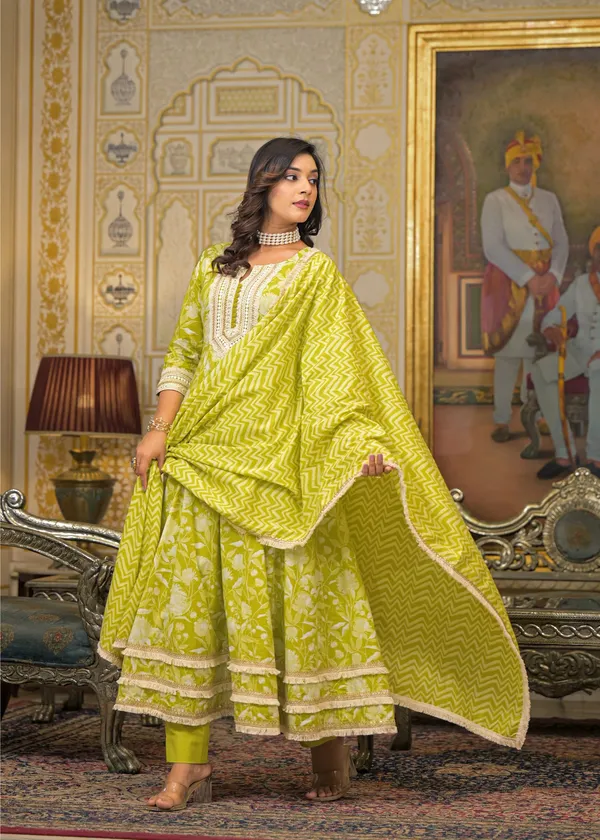 Lime_Green_Cotton_Premium_And_Elegant_Kurta_Sets_For_Women