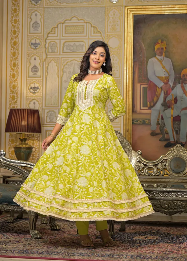 Lime_Green_Cotton_Premium_And_Elegant_Kurta_Sets_For_Women