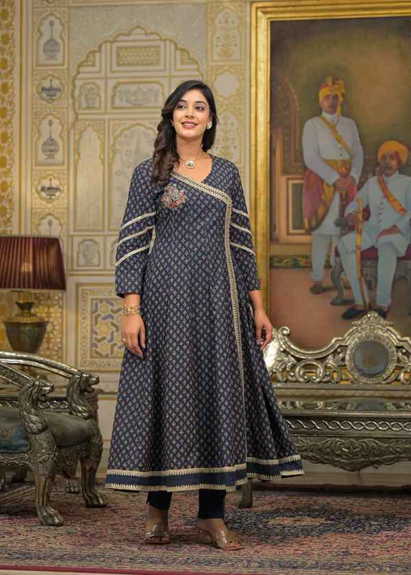 Navy_Blue_Cotton_Premium_And_Elegant_Kurta_Sets_For_Women