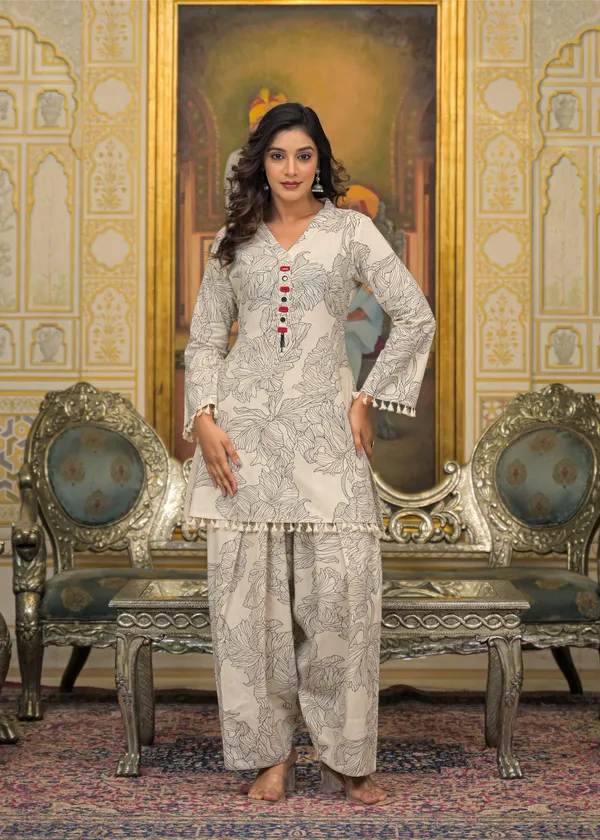 Beige_Cotton_Premium_And_Elegant_Kurta_Sets_For_Women