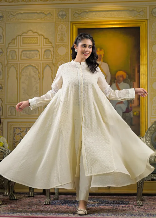 Off_White_Cotton_Premium_And_Elegant_Kurta_Sets_For_Women