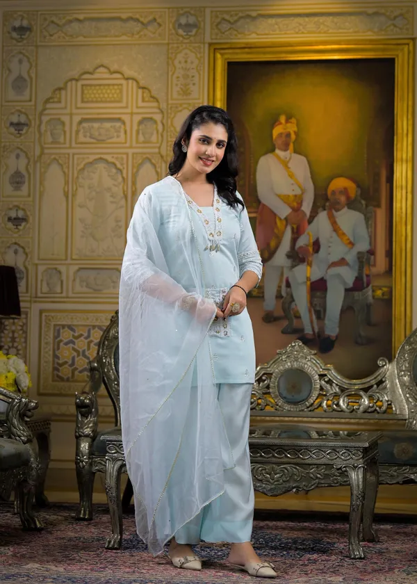 Sea_green_Georgette_Premium_And_Elegant_Kurta_Sets_For_Women