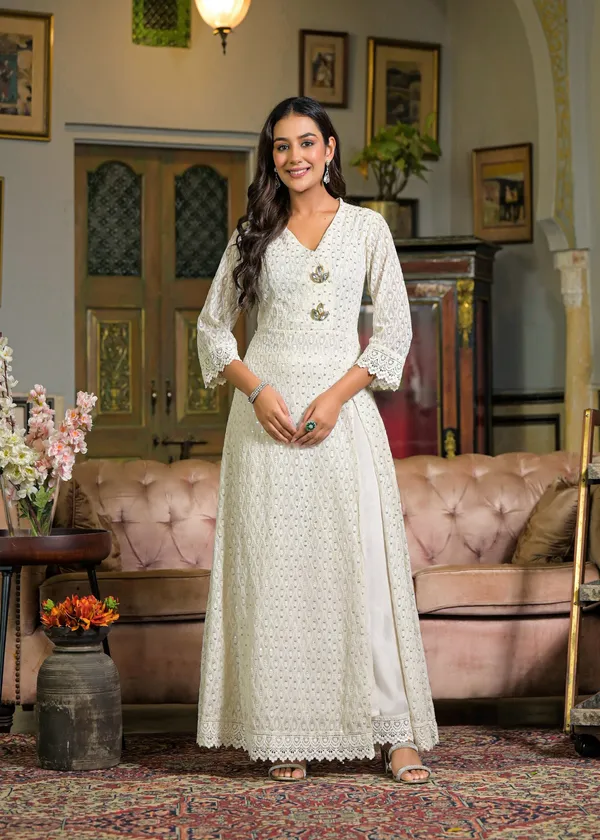 White_Georgette_Premium_And_Elegant_Kurta_Sets_For_Women
