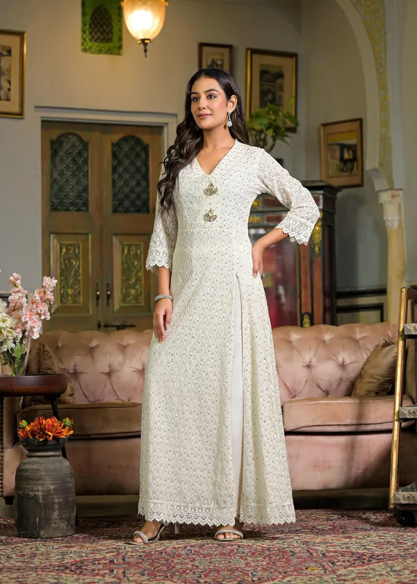 White_Georgette_Premium_And_Elegant_Kurta_Sets_For_Women