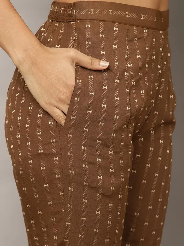 Brown_Jaipur_Kurti_Self-Design_Festive_Suit_Set