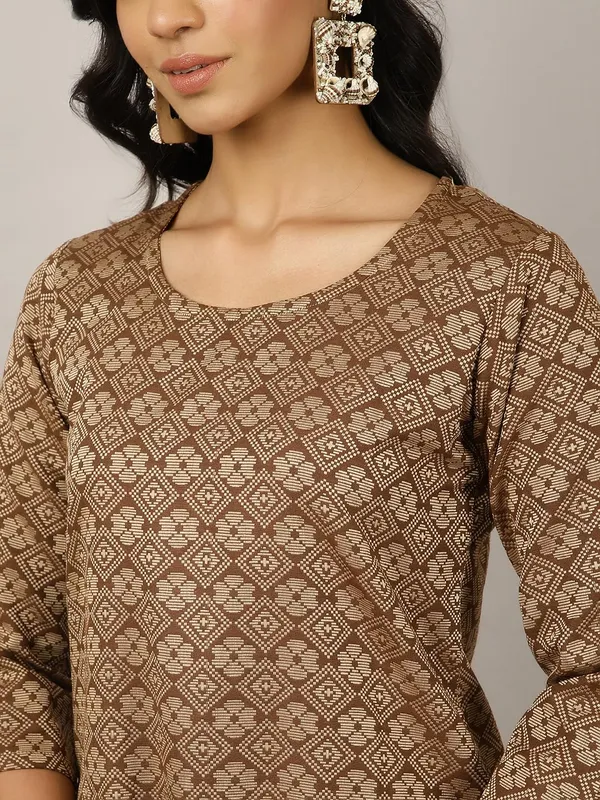 Brown_Jaipur_Kurti_Self-Design_Festive_Suit_Set