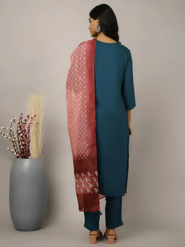 Teal_Jaipur_Kurti_Teal_Embroidered_Suit_Set
