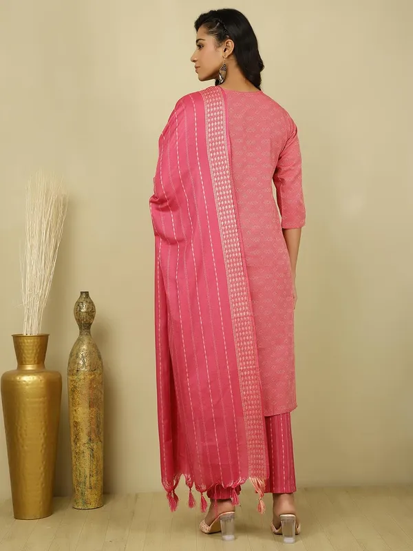 Jaipur_Kurti_Self_Design_Fuchsia_Suit_Set