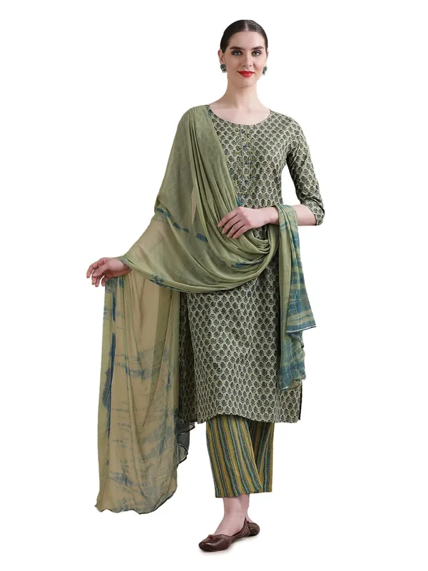 Green_Jaipur_Kurti_Pure_Cotton_Embroidered_Straight_Sawar_Suit_Sets_With_Dupatta