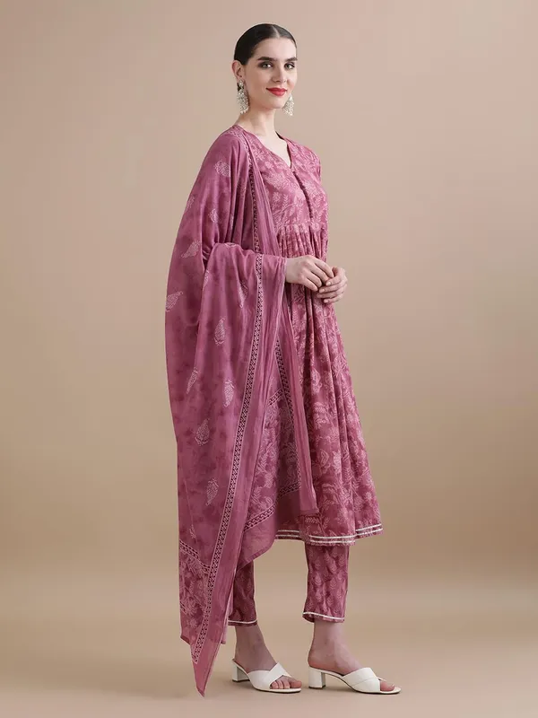 Purple_Jaipur_Kurti_Pure_Cotton_Floral_Flared_Gotta_Patti_Sawar_Suit_Sets_With_Dupatta