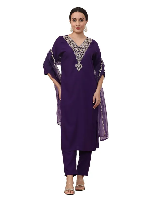 Purple_Jaipur_Kurti_Embroidered_Ethnic_Motifs_Kurta_Sets_With_Dupatta
