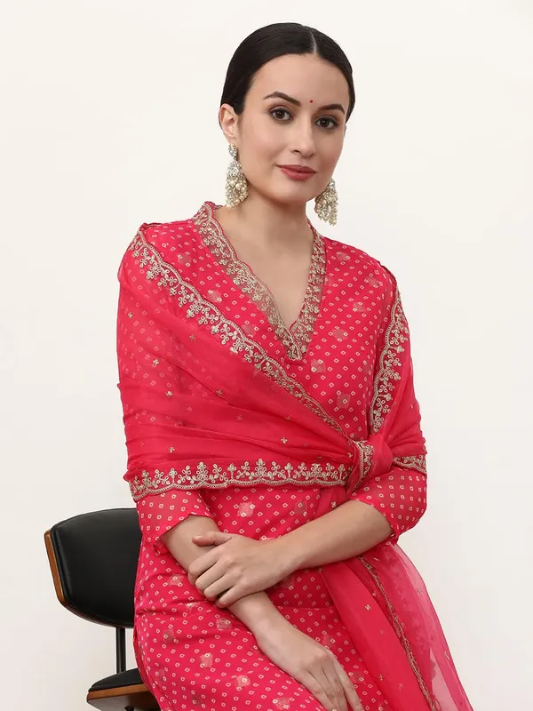 Pink_Jaipur_Kurti_Floral_Printed_Anarkali_Poly_Chiffon_Flared_Kurta_And_Churidar_Sets