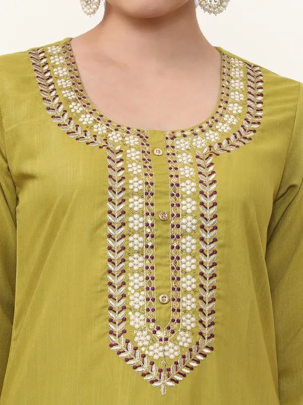 Lime_green_Jaipur_Kurti_Floral_Printed_Anarkali_Poly_Chiffon_Flared_Kurta_&_Churidar_Sets