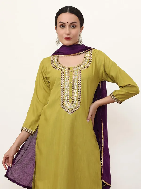 Lime_green_Jaipur_Kurti_Floral_Printed_Anarkali_Poly_Chiffon_Flared_Kurta_&_Churidar_Sets