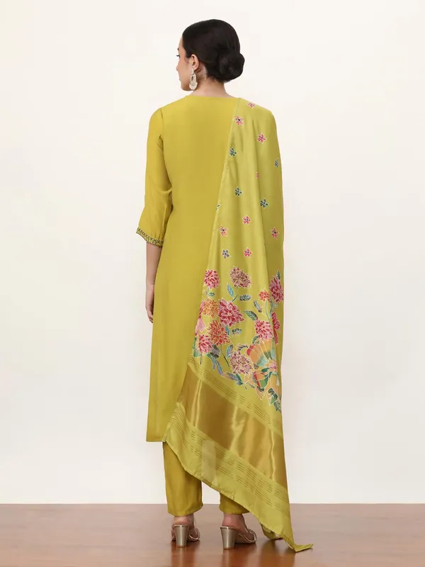 Lime_Green_Jaipur_Kurti_Floral_Printed_Anarkali_Organza_Flared_Kurta_And_Palazzos_Sets