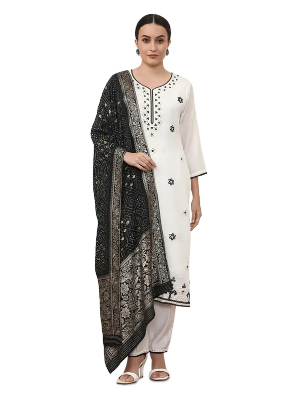 Black_Jaipur_Kurti_Embroidered_Pure_Silk_Solid_Kurta_Sets_With_Dupatta
