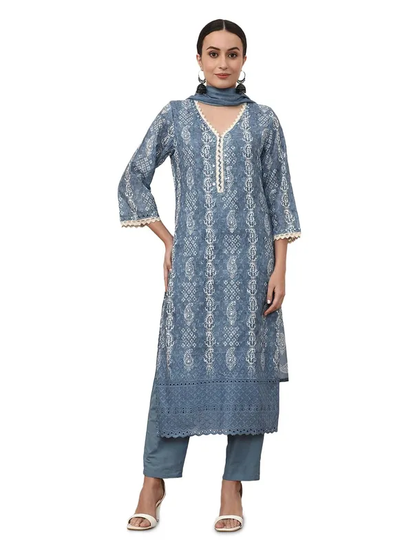 Blue_Jaipur_Kurti_Embroidered_Linen_Floral_Kurta_Sets_With_Dupatta