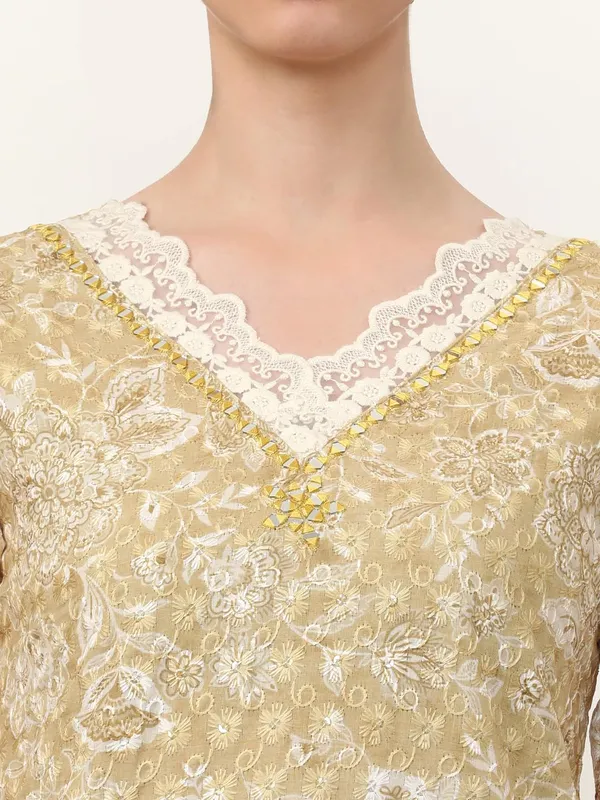 Mustard_Jaipur_Kurti_Embroidered_Pure_Cotton_Floral_Kurta_Sets_With_Dupatta